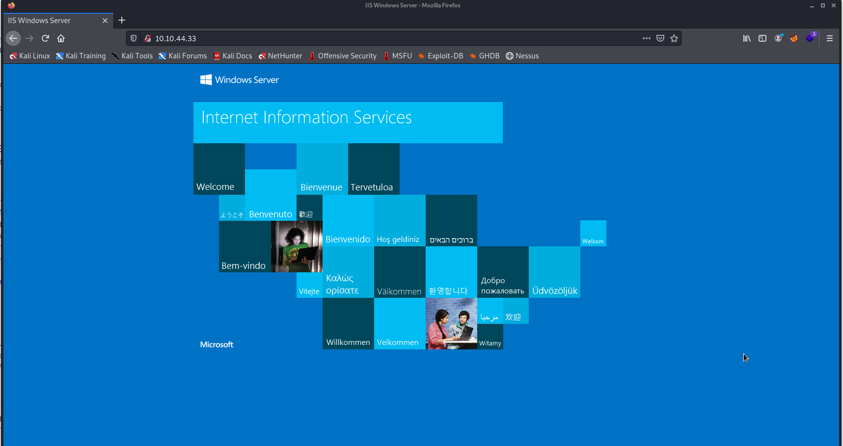 IIS Default Webpage port 80
